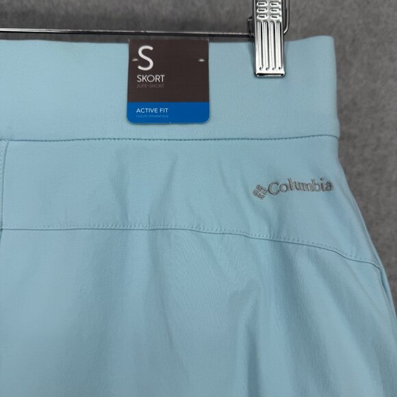 Columbia Anytime Casual Skort Size S Light Blue Active Cinch Tie Side Golf NEW - Picture 3 of 11